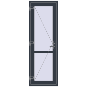 Купити Внутрішні двері 700x2050 мм REHAU Z74/60 ANTHRACITE_GREY_STRUKTURAL з двох сторін