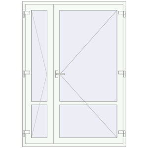 Купити Внутрішні двері 1500x2100 мм REHAU Т94/60 Білий (RAL 9016) з двох сторін
