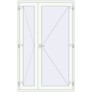 Купити Внутрішні двері 1400x2250 мм REHAU Т94/60 Білий (RAL 9016) з двох сторін