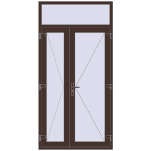 Алюмінієві двері 1200x2400 мм Двостулкові (комплектація: За замовчуванням). Вид зсередини Купити Внутрішні двері 1200x2400 мм Altest RAL 8017 Chocolate brown з двох сторін