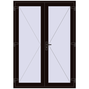 Купити Внутрішні двері 1500x2100 мм REHAU Z74/60 BLACK_BROWN з двох сторін