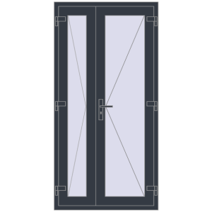 Купити Внутрішні двері 1000x2000 мм REHAU Т94/60 ANTHRACITE_GREY_STRUKTURAL з двох сторін