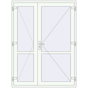 Купити Внутрішні двері 1500x2010 мм REHAU Т94/60 Білий (RAL 9016) з двох сторін