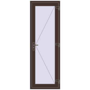 Алюмінієві двері 750x2200 мм Одностулкові (комплектація: За замовчуванням). Вид зсередини Купити Внутрішні двері 750x2200 мм Altest RAL 8017 Chocolate brown з двох сторін