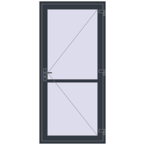 Купити Внутрішні двері 1060x2280 мм REHAU Z74/60 ANTHRACITE_GREY_STRUKTURAL з двох сторін