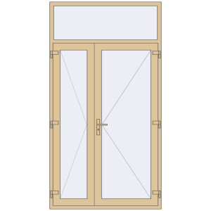 Алюмінієві двері 1400x2600 мм Двостулкові (комплектація: За замовчуванням). Вид зсередини Купити Внутрішні двері 1400x2600 мм Altest RAL 1014 Ivory з двох сторін