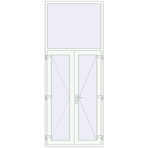 Алюмінієві двері 1200x3000 мм Двостулкові (комплектація: За замовчуванням). Вид зсередини Купити Внутрішні двері 1200x3000 мм Altest RAL 9016 Traffic white з двох сторін