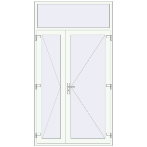 Алюмінієві двері 1400x2600 мм Двостулкові (комплектація: За замовчуванням). Вид зсередини Купити Внутрішні двері 1400x2600 мм Altest RAL 9016 Traffic white з двох сторін