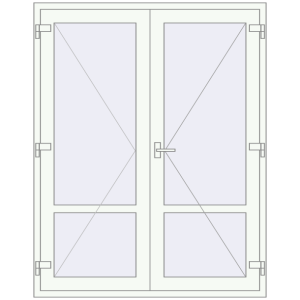 Купити Внутрішні двері 1500x1900 мм REHAU Т94/60 Білий (RAL 9016) з двох сторін