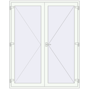 Металопластикові двері 1800x2250 мм Штульпові полуторні (комплектація: За замовчуванням). Вид зсередини Купити Внутрішні двері 1800x2250 мм REHAU Т94/60 Білий (RAL 9016) з двох сторін