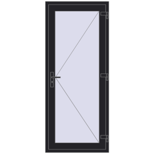 Купити Внутрішні двері 850x2020 мм REHAU Z74/60 BLACK_ULTI-MATT з двох сторін