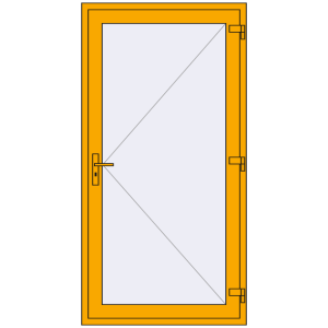 Купити Внутрішні двері 1050x2050 мм Altest RAL 1003 Signal yellow з двох сторін