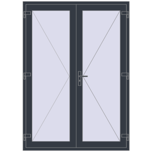 Купити Внутрішні двері 1500x2100 мм REHAU Z74/60 ANTHRACITE_GREY_STRUKTURAL з двох сторін