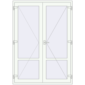 Купити Внутрішні двері 1500x2100 мм REHAU Т94/60 Білий (RAL 9016) з двох сторін