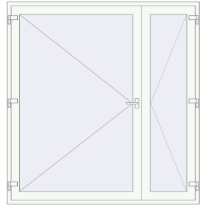 Купити Внутрішні двері 2000x2100 мм REHAU Т94/60 Білий (RAL 9016) з двох сторін