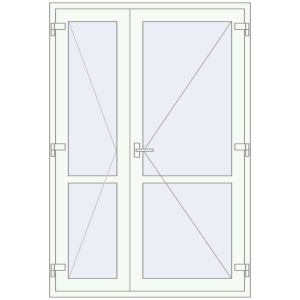 Купити Внутрішні двері 1400x2050 мм REHAU Т94/60 Білий (RAL 9016) з двох сторін