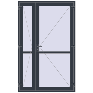 Купити Внутрішні двері 1450x2300 мм REHAU Т94/60 ANTHRACITE_GREY_STRUKTURAL з двох сторін