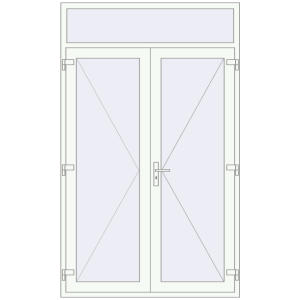 Купити Внутрішні двері 1500x2470 мм REHAU Z74/60 Білий (RAL 9016) з двох сторін