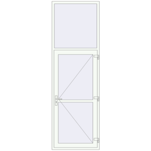 Алюмінієві двері 960x3000 мм З фрамугою (комплектація: За замовчуванням). Вид зсередини Купити Внутрішні двері 960x3000 мм Altest RAL 9016 Traffic white з двох сторін
