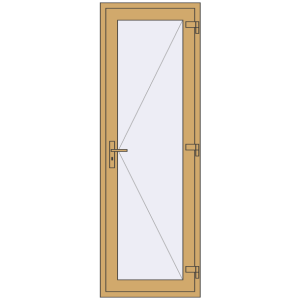 Алюмінієві двері 750x2200 мм Одностулкові (комплектація: За замовчуванням). Вид зсередини Купити Внутрішні двері 750x2200 мм Altest RAL 1002 Sand yellow з двох сторін