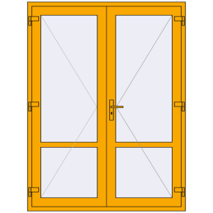 Купити Внутрішні двері 1550x2050 мм Altest RAL 1003 Signal yellow з двох сторін