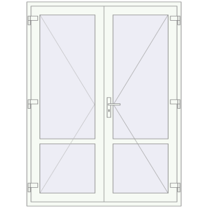 Алюмінієві двері 1550x2050 мм Штульпові полуторні з імпостом (комплектація: За замовчуванням). Вид зсередини Купити Внутрішні двері 1550x2050 мм Altest RAL 9017 Traffic black ззовні
