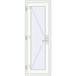 Алюмінієві двері 600x1750 мм Одностулкові (комплектація: За замовчуванням). Вид зсередини Купити Внутрішні двері 600x1750 мм Altest RAL 9016 Traffic white з двох сторін