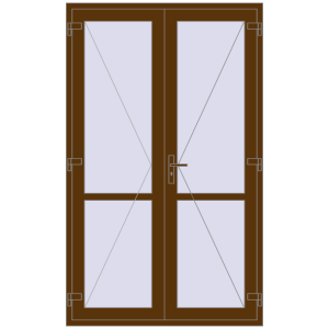 Купити Внутрішні двері 1400x2300 мм REHAU Т94/60 WALNUT з двох сторін
