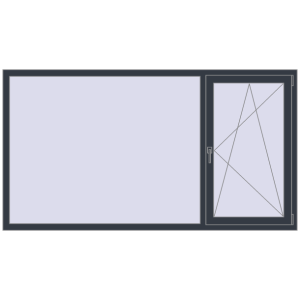 Купити Вікна 2200x1200 мм REHAU Brillant-Design ANTHRACITE_GREY_STRUKTURAL з двох сторін