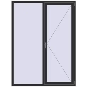 Купити Вікна 1500x2000 мм REHAU Euro 60 ANTHRACITE_GREY_GLATT з двох сторін