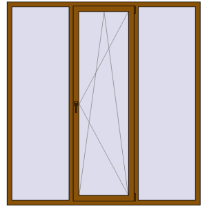 Купити Вікна 2000x2100 мм REHAU Euro 60 GOLDEN OAK з двох сторін