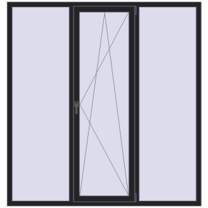 Купити Вікна 1900x2000 мм REHAU Euro 60 BLACK_ULTI-MATT з двох сторін