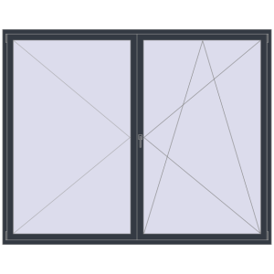 Купити Вікна 2500x2000 мм REHAU SYNEGO MD ANTHRACITE_GREY_STRUKTURAL з двох сторін