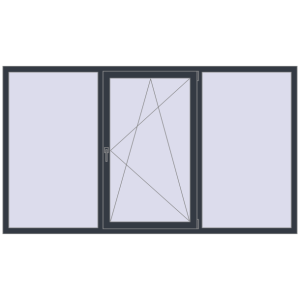 Купити Вікна 2460x1400 мм REHAU Euro 70 ANTHRACITE_GREY_STRUKTURAL з двох сторін