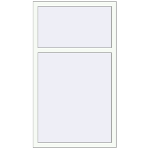 Металопластикове вікно 850x1490 мм Одностулкове з фрамугою (комплектація: За замовчуванням). Вид зсередини Купити Вікна 850x1490 мм REHAU Euro 60 Білий (RAL 9016) з двох сторін