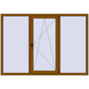 Купити Вікна 2000x1400 мм REHAU SYNEGO MD GOLDEN OAK з двох сторін