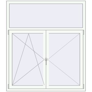 Металопластикове вікно 1400x1600 мм Одностулкове з фрамугою (комплектація: Преміум). Вид зсередини Купити Вікна 1400x1600 мм REHAU Euro 60