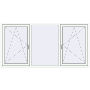 Металопластикове вікно 2400x1200 мм Тристулкове (комплектація: Оптимальна). Вид зсередини Купити Вікна 2400x1200 мм REHAU Euro 70