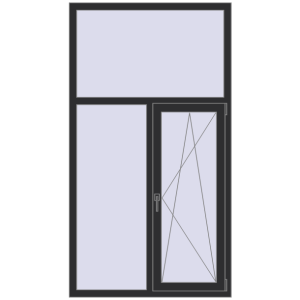 Купити Вікна 1100x2000 мм REHAU Euro 60 ANTHRACITE_GREY_GLATT з двох сторін