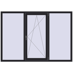 Купити Вікна 2000x1400 мм REHAU Euro 60 BLACK_ULTI-MATT з двох сторін