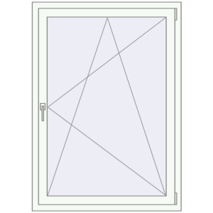 Металопластикове вікно 1000x1400 мм Одностулкове (комплектація: Базова). Вид зсередини Купити Вікна 1000x1400 мм REHAU Euro 70