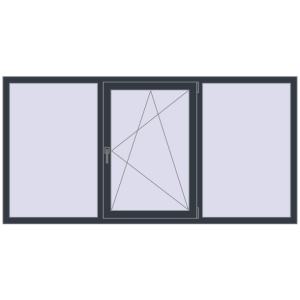 Купити Вікна 2200x1100 мм REHAU SYNEGO MD ANTHRACITE_GREY_STRUKTURAL з двох сторін