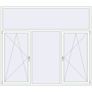 Купити Вікна 2400x2100 мм REHAU Brillant-Design Білий (RAL 9016) з двох сторін