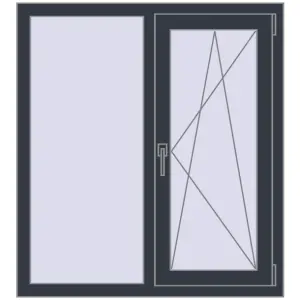 Купити Вікна 1000x1100 мм REHAU Euro 70 ANTHRACITE_GREY_STRUKTURAL з двох сторін