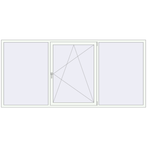 Металопластикове вікно 3000x1400 мм Тристулкове (комплектація: Оптимальна). Вид зсередини Купити Вікна 3000x1400 мм REHAU Euro 60