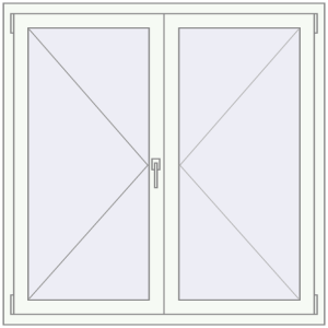 Металопластикове вікно 1300x1300 мм Одностулкове (комплектація: За замовчуванням). Вид зсередини Купити Вікна 1300x1300 мм REHAU Brillant-Design Білий (RAL 9016) з двох сторін