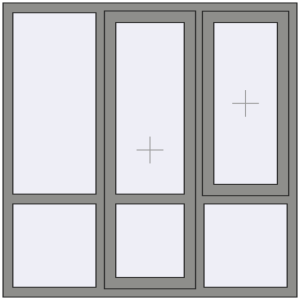 Купити Вікна 1500x1500 мм Altest Pony 375 RAL 9007 Grey aluminium з двох сторін