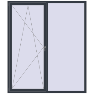 Купити Вікна 1800x2100 мм REHAU Euro 70 ANTHRACITE_GREY_STRUKTURAL з двох сторін