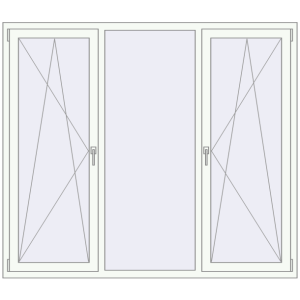 Алюмінієве вікно 1900x1650 мм Тристулкове (комплектація: Оптимальна). Вид зсередини Купити Вікна 1900x1650 мм Altest Pony 375