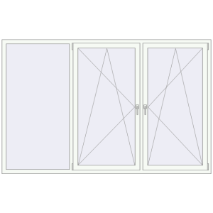 Купити Вікна 2500x1600 мм REHAU Brillant-Design Білий (RAL 9016) з двох сторін